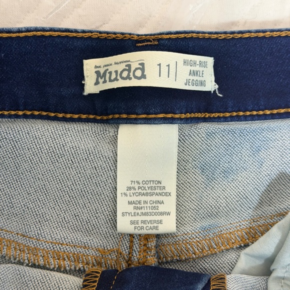 Mudd High Rise Ankle Jeggings Dark Wash Stretch Denim Size 11 - Picture 6 of 6